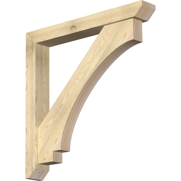 Ekena Millwork Imperial Slat Rough Sawn Bracket w/ Offset Brace, Douglas Fir, 6"W x 44"D x 44"H BKT0604X44X44IMP06RDF - main